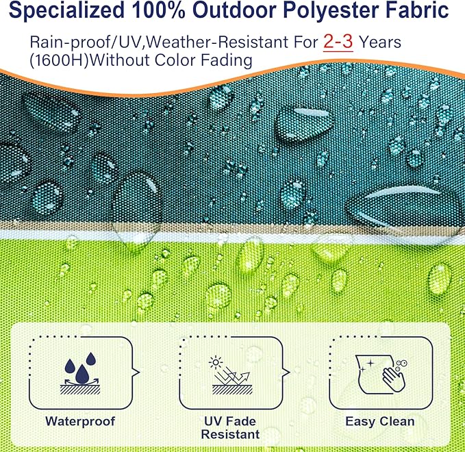 Patio Chaise Lounge mini Chair Replacement Cushion Cover， for Outdoor Kids pet Furniture Wooden Chair, Waterproof Fade Resistant Fabrics (Green, Only 1 Cover)