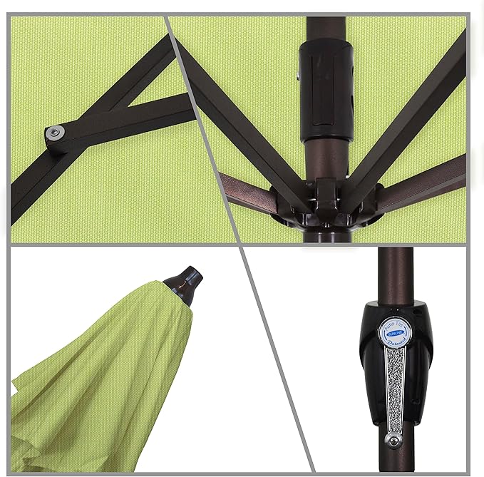 California Umbrella 7.5' Round Sunbrella Aluminum Outdoor Deck, Pool or Patio Umbrella, Crank Lift
