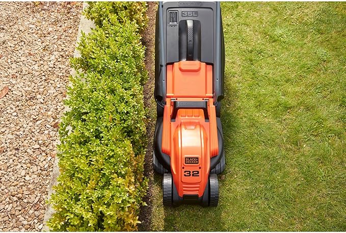 Black + Decker bemw451bh-qs Wired Lawnmower 3 Height 32 cm, 1200 Watt, Orange