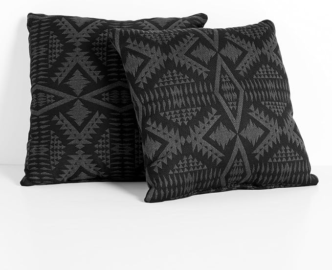 Sorra Home Pendleton Knife Edge Set of 2 Decorative Outdoor Pillow, 18 in, Diamond River Char 2 Pound