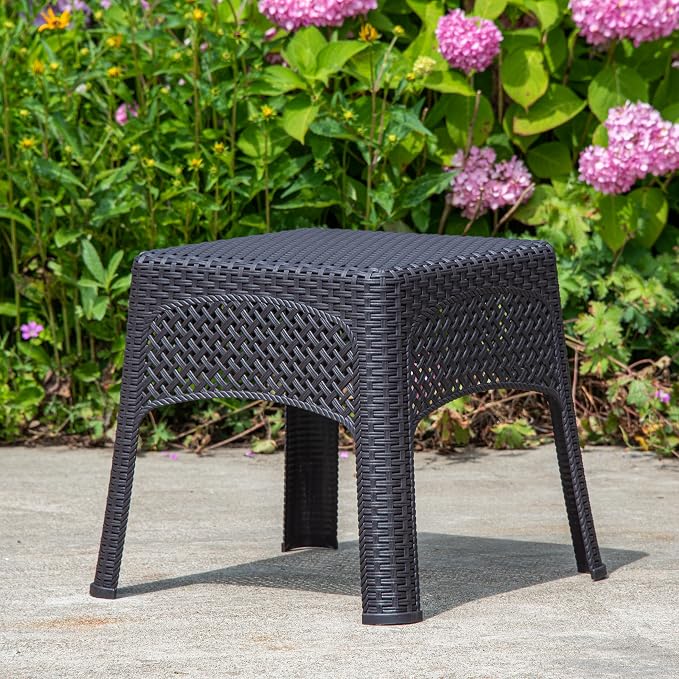 Adams Woven Outdoor Side Table - 2-Pack, Earth Brown