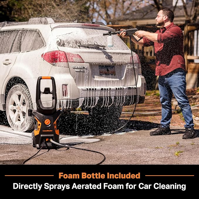 LawnMaster Electric Pressure Washer with Detergent Bottle