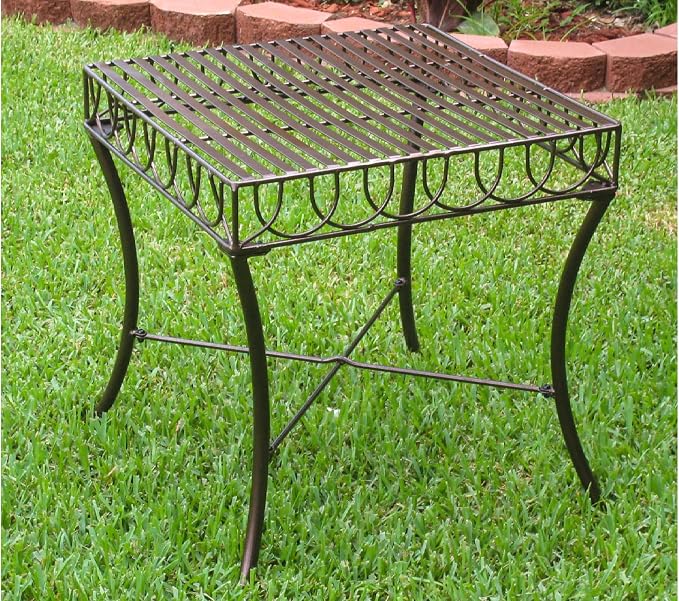 International Caravan Iron Outdoor Patio Side Table