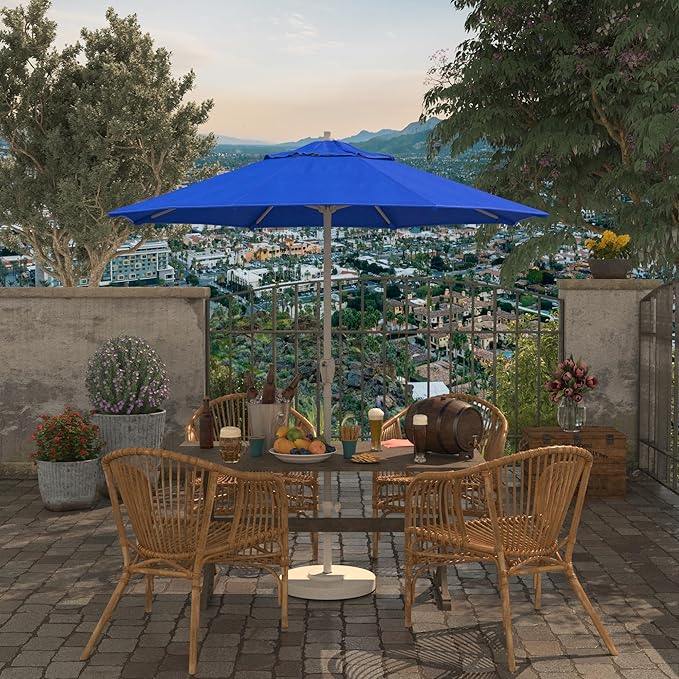 California Umbrella 7.5' Rd Aluminum Patio Umbrella, Crank Lift