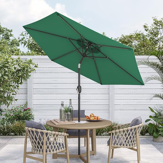 7.5ft Outdoor Umbrella Patio Umbrella,2-Year-Non-Fading,Table Market Patio Umbrella with Push Button Tilt and Crank,for Pool, Deck, Garden,Backyard