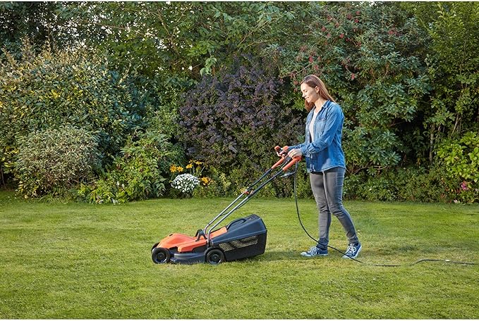 Black + Decker bemw451bh-qs Wired Lawnmower 3 Height 32 cm, 1200 Watt, Orange