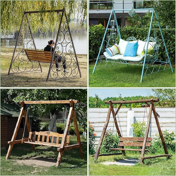 Kasla Outdoor Swing Cover, Waterproof and Heavy-Duty, Cover for Patio A Frame Swing Set & Porch Glider Hammock & Porch Swing Stand - 85" Lx55 Wx67 H
