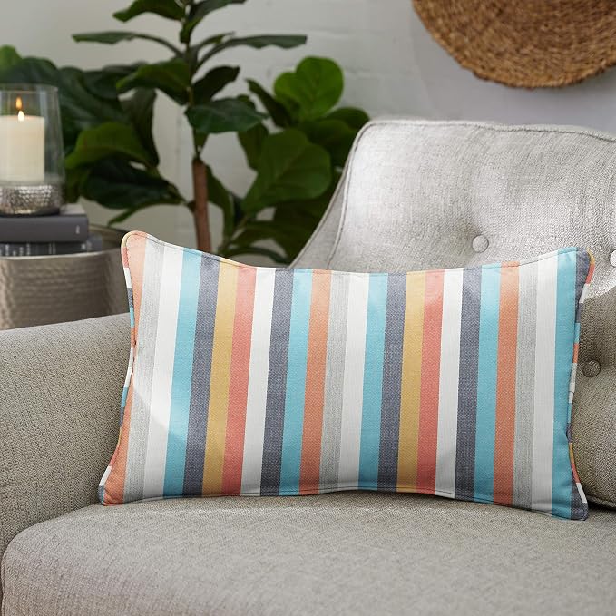 Sorra Home Sunbrella Indoor/Outdoor Pillow, 12 in x 18 in, Surround Sunrise