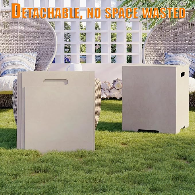 HOMPUS ABS Propane Tank Cover -10lbs Removable Panels,Multi-Functional Outdoor Side Table for 20lbs Tanks