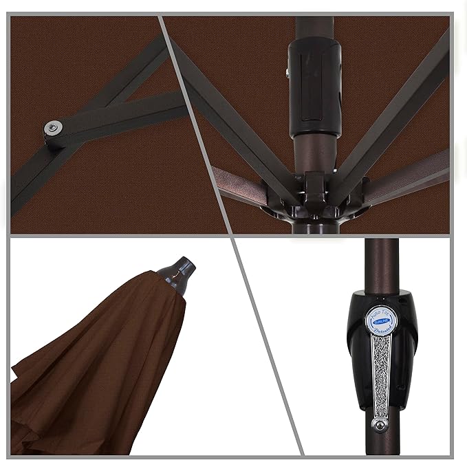 California Umbrella 7.5' Round Sunbrella Aluminum Outdoor Deck, Pool or Patio Umbrella, Crank Lift