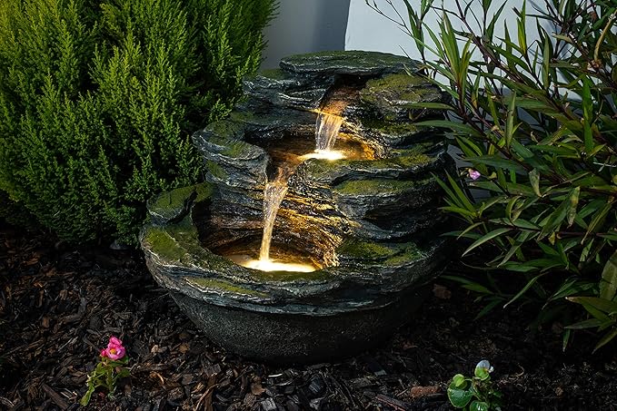 Bond Manufacturing Y95864 Calistoga Springs Lighted Fountain, Slate Grey