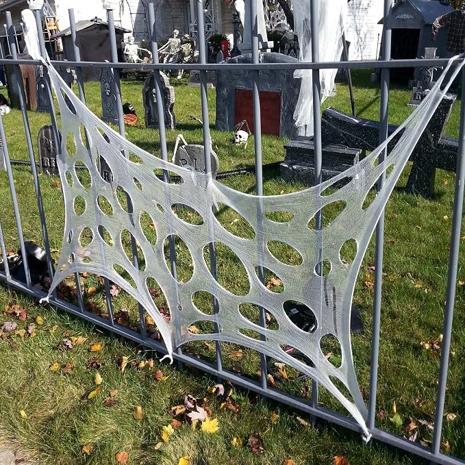 Halloween Spider Web Decorations Stretchy Web Netting for Haunted House | Halloween Beef Netting Spider Web for Outdoor Halloween Decorations, Giant Cobwebs for Haunted Houses, Parties Displays.