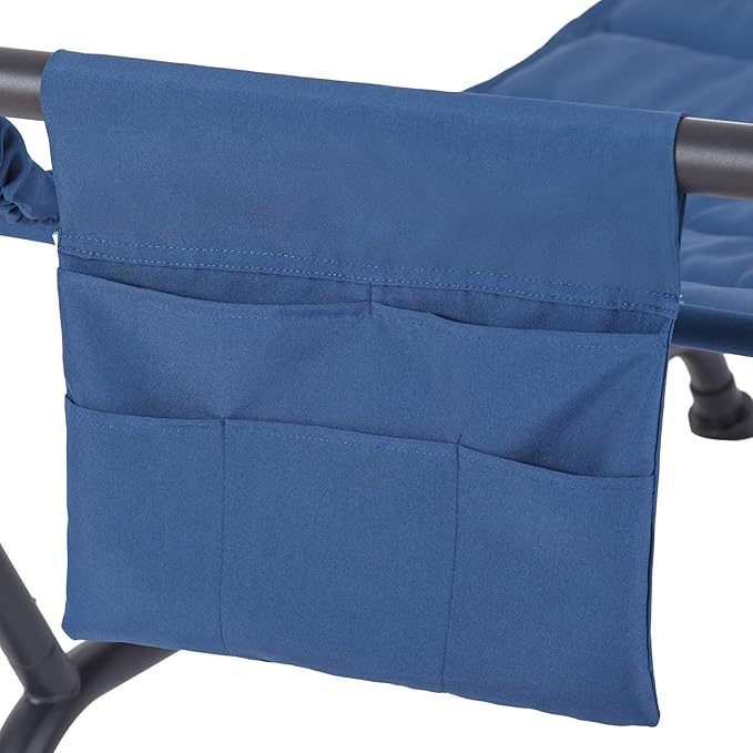 Blue Polyester Hammock with Stand and Pillow for Outdoor