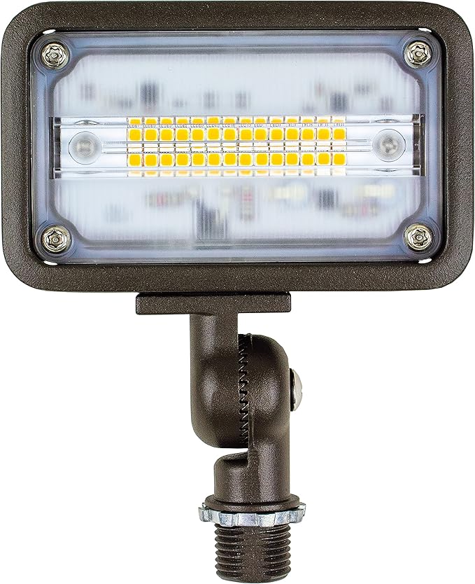 Newhouse Lighting WW15BRZ 16-Watt Outdoor Die-Cast Aluminum LED Wall Wash Flood, Weatherproof Landscape Lighting 1500 Lumens, 3000K Warm White, 120V, 1/2" Knuckle Mount, Bronze