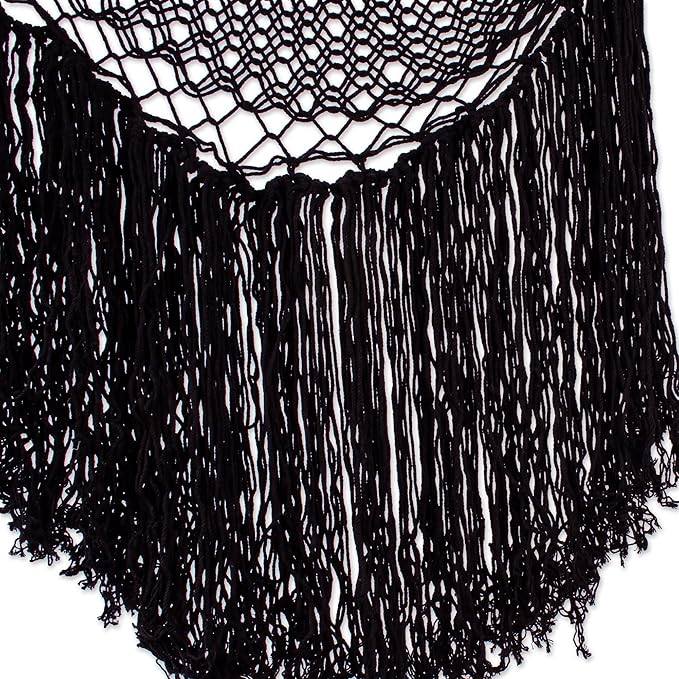 Novica Handmade Sea Breezes in Black Cotton Hammock Swing