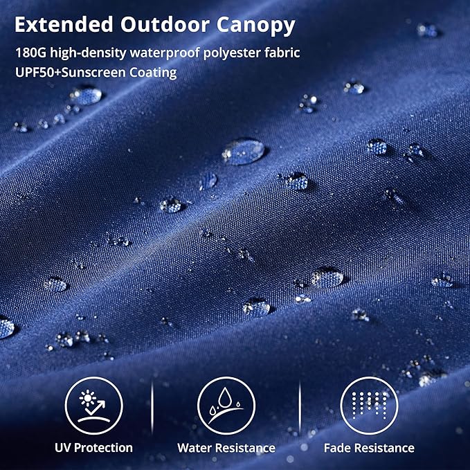 15ft Large Patio Umbrellas with Base & Solar Lights,Outdoor Rectangle Double-Sided Market Umbrella with Stand & 38 LED Lights,Outside Umbrellas for Poolside Deck Backyard (Navy Blue)
