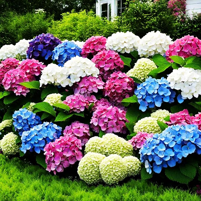 50+ Mixed Color Hydrangea Seeds for Planting, Hydrangea Giant Snowball Shrub, Flower Plant Wedding, Outdoor Garden - Potted Plants