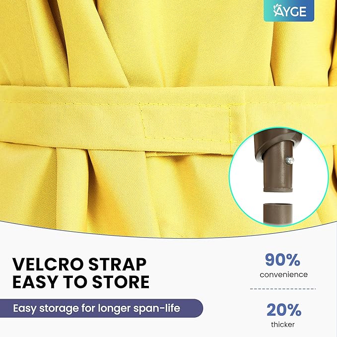 Ayge 8x10FT Large Rectangular Patio Umbrella Outdoor Table Umbrella w/Crank Rectangle Market Umbrella UV Protection for Garden, Deck,Lawn,Yard & Pool,Yellow