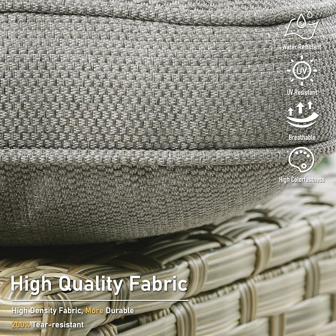 HOOOWOOO 2 Piece Patio Chairs Set,Outdoor Wicker Chairs,All Weather Resistant High Back Rattan Deck Chairs Matching Furniture(Dark Grey Gray)