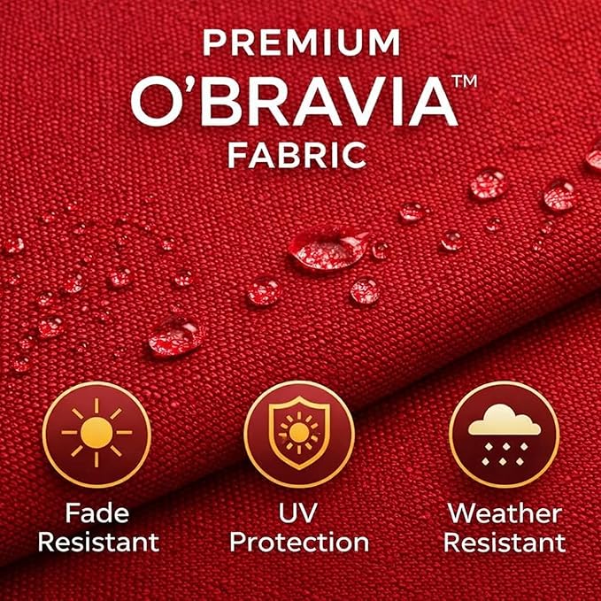 Treasure Garden 8 x 10 ft Patio Umbrella - Rectangular Market Umbrella – Auto Tilt – Bronze Aluminum Frame (Obravia2,Vanilla)