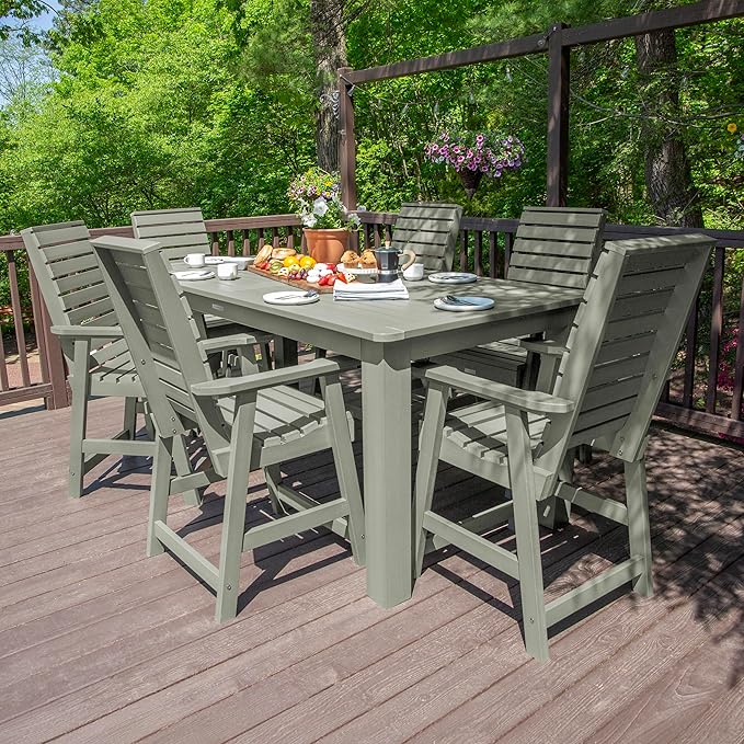 highwood Weatherly 7pc Rectangular Counter Height Dining Set 84" x 42", Eucalyptus