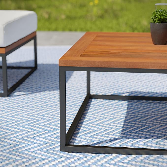 SEI Outdoor Patio Furniture - Taradale Outdoor Coffee Table - Transitional Design Natural Solid Wood - Ideal for Patio, Backyard (OD1172100)