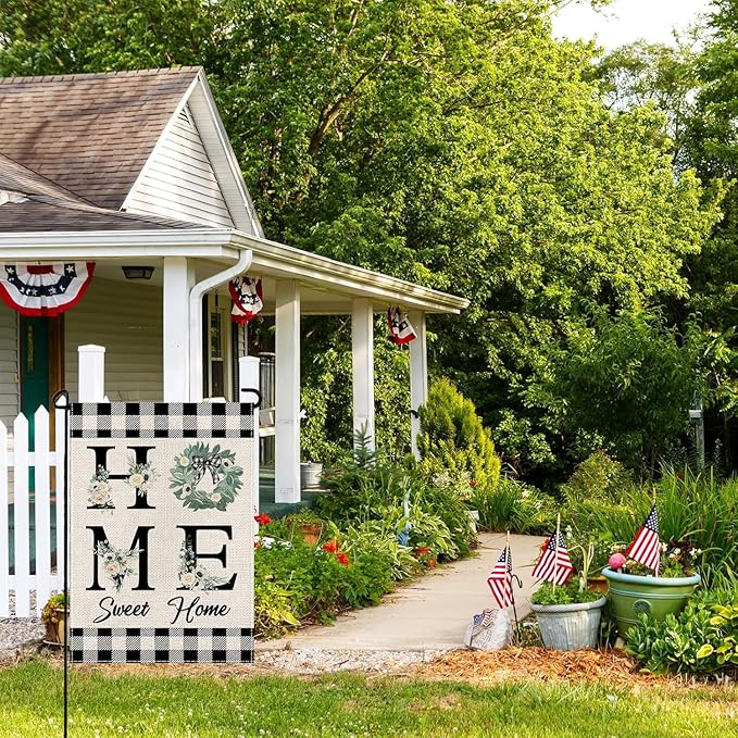 wyooxoo Spring Summer Flower Garden Flag 12x18 Inch Double Sided Vertical Welcome Garden Flag Outside Farmhouse Yard Outdoor Decoration (J)