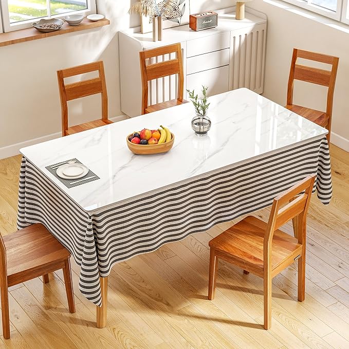Rectangle Table Top,63” x 31.5” White Sintered Stone Tabletop, DIY Replacement & Cover Marble Desktop, Scratch & Wear Resistant, Easy to Clean, Suitable for Indoor & Outdoor