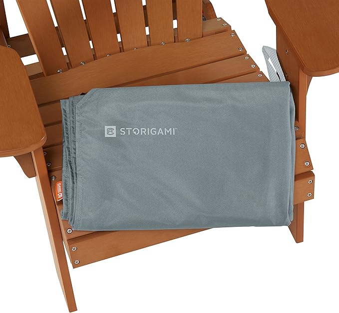 Classic Accessories Storigami Water-Resistant 36 Inch Easy Fold Lounge Chair Cover, Monument Grey, Patio Furniture Covers