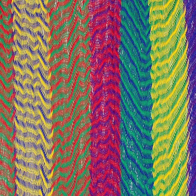 NOVICA Artisan Crafted Patterned Blue and Bright Mayan Hammock | Woven Nylon | Long Lasting Colorfast | Cotton Trim | Steel Hooks | 'Tropical Passion' (2 Person) | 7.2' W x 12.8' H