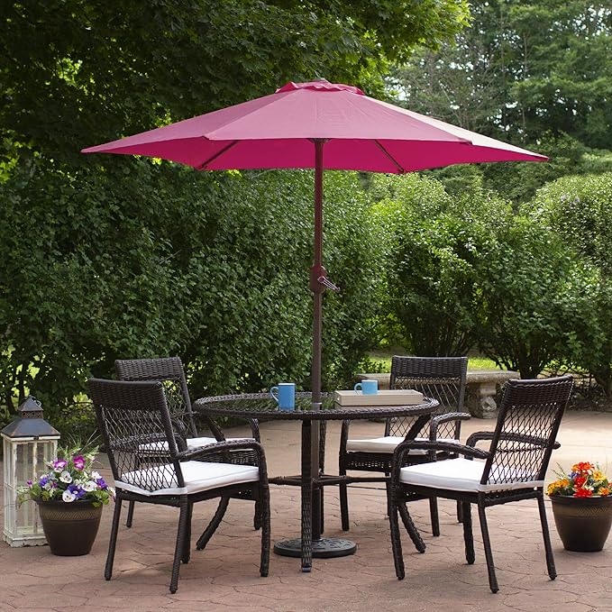 Northlight 7.5ft Outdoor Patio Market Umbrella with Hand Crank, Pink