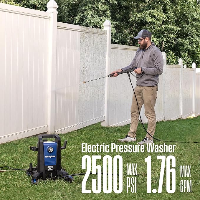 Westinghouse ePX3500 Electric Pressure Washer, 2500 Max PSI 1.76 Max GPM & Pressure Washer 6-in-1 Nozzle Attachment