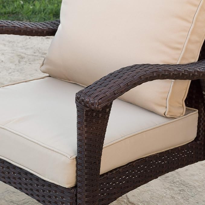 Christopher Knight Home Honolulu PE Club Chairs and Accent Table Set, 3-Pcs Set, Brown