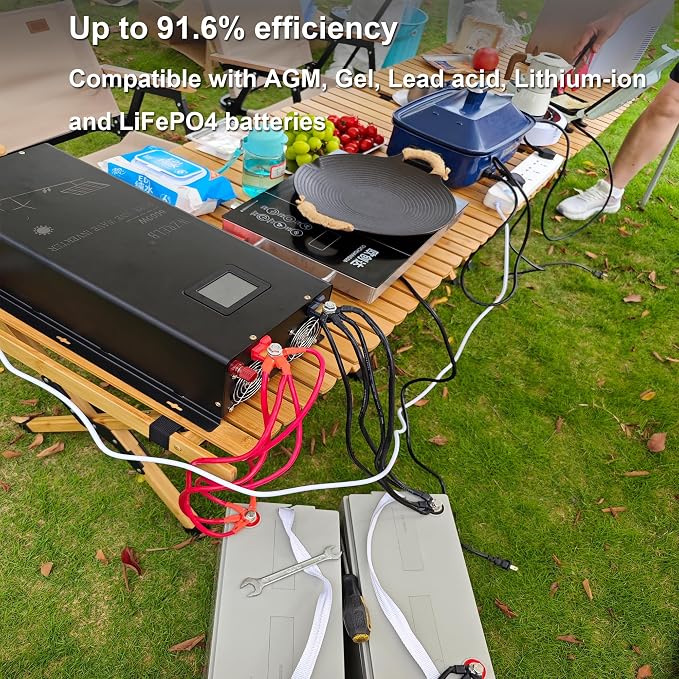 WZRELB 5000W 48V Pure Sine Wave Inverter,48 Volt DC to AC 120V 240V Split Phase Power Inverter,2*AC Hardwire Terminal,10KW Surge,High Efficiency up to 91.6%,Wireless Remote