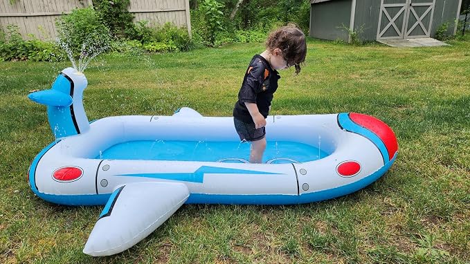 Kiddie Pool Splash Pad for Kids (68") | 3-in-1 Inflatable Sprinkler Pool for Toddlers Ages 3-8, Backyard Water Play Mat, Outdoor Summer Wading Pool for Boys & Girls