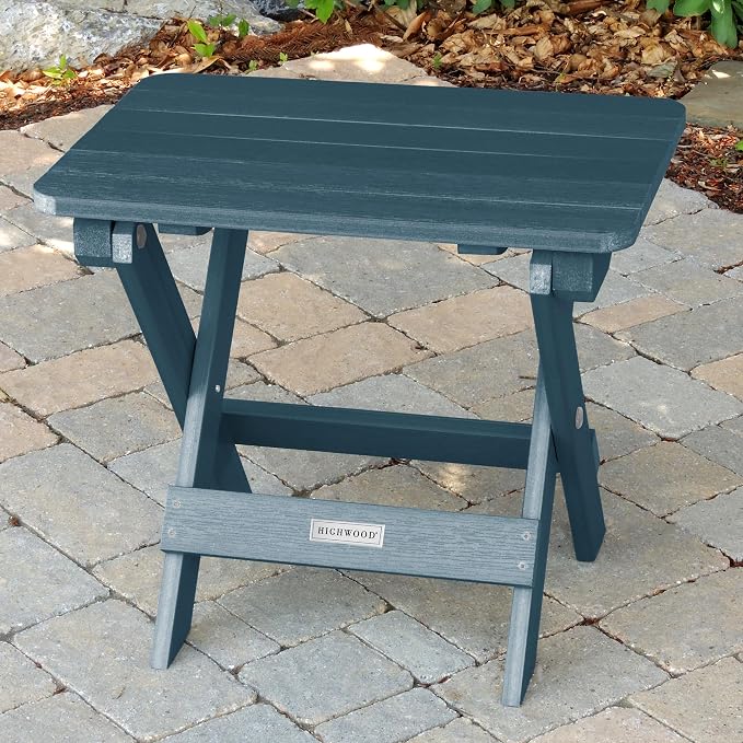 highwood AD-TBS1-NBE Adirondack Folding Side Table, Nantucket Blue