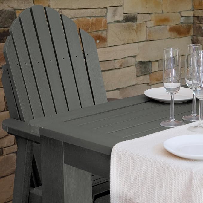 Highwood Hamilton Adirondack 7pc Dining Set, 84" x 42", Dining Height, Coastal Teak