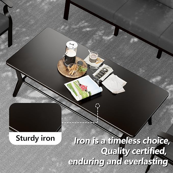 Aluminum Patio Furniture Set with Coffee Table,8 Seats Metal Modern Outdoor Furniture w/5.1" Thick Cushions,Patio Sectional for Patio,Backyard,Sand