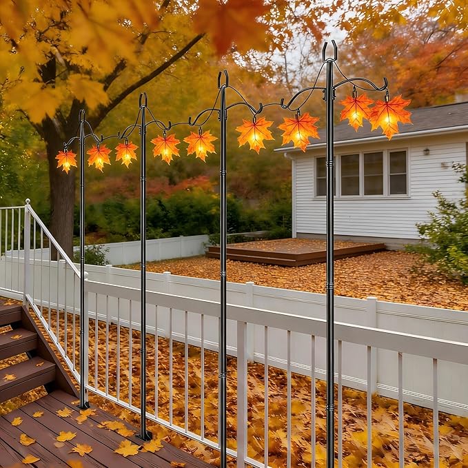 4 Pack String Light Poles, 9FT Light Poles for Outside, Outdoor Light Poles for Patio Deck Decor Heavy Duty Metal Patio Light Poles for Backyard Accessories Wedding Party Camping Decorations, Black