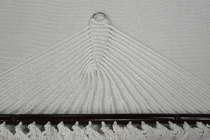 Jumbo Caribbean Hammock - 55 Inch - Soft-Spun Polyester - White