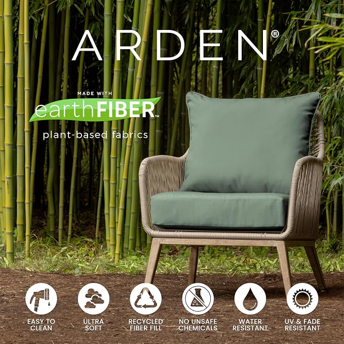 Arden Outdoor Deep Seat Cushion Set, earthFIBER, 4-Pack, 24x24, Taupe | Outdoor Sofa, Couch, Conversation Set, Weather-Proof, Rain-Proof, Fade Resistant for Chair, Mold and Mildew Resistant