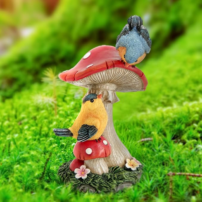 Leekung Bird Garden Statue Welcome Sign Outdoor Garden Decor for Patio Yard | Resin Bird Figurine Welcome Sign, Weather-Resistant Garden Statue for Front Porch,Entryway,Shelf,Table,Gift for Bird Lovers