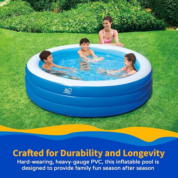 Inflatable 7.5-ft x 22-in Deep Round Family Pool with Cover