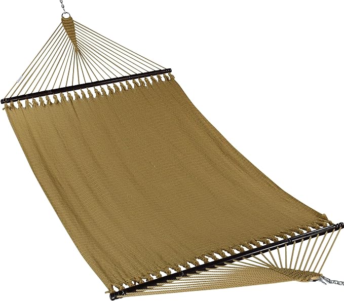Jumbo Caribbean Hammock and Metal Tribeam Stand (TAN)