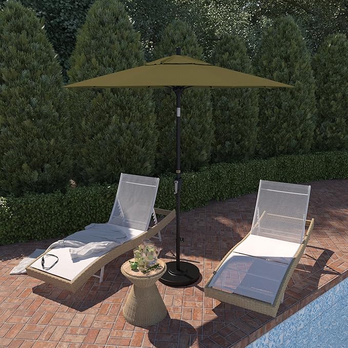 California Umbrella 7.5' Round Aluminum Market Umbrella, Crank Lift