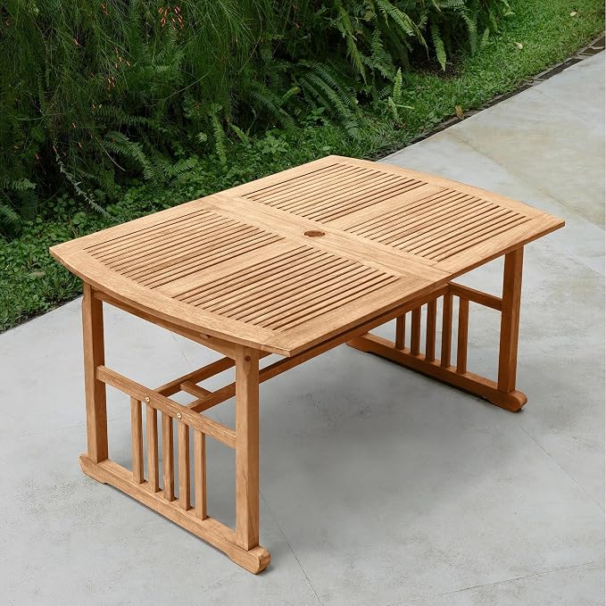 Cambridge Casual Caterina 6-Piece Outdoor Dining Set, Solid Teak Wood Patio Table with Bench and Armchairs, Weather-Resistant Garden Dining Furniture for Deck, Porch, Backyard, or Outdoor Space