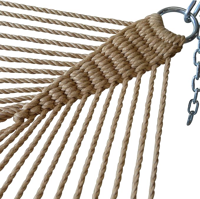 Jumbo Caribbean Hammock and Metal Tribeam Stand (TAN)