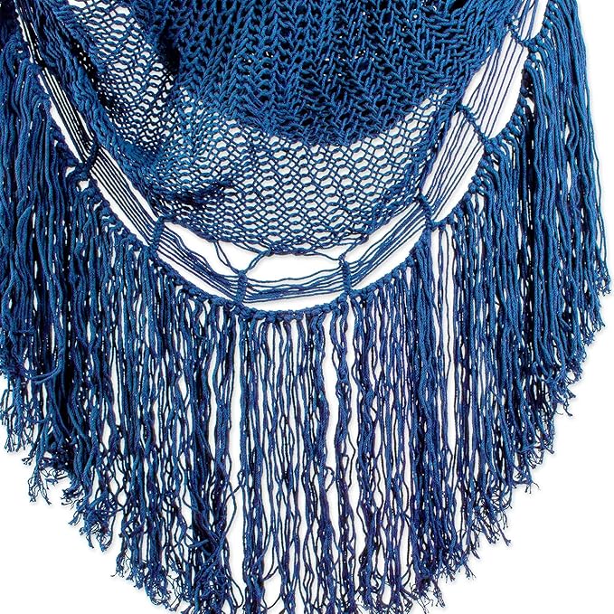 Novica Handmade Sea Breezes in Midnight Blue Cotton Hammock Swing (Single)