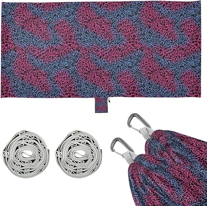 Camping Hammock Outdoor Hammocks for Outside Blue Red Leopard Cheetah Beach Trees Portable Lightweight with Pockets Tree Straps Indoor