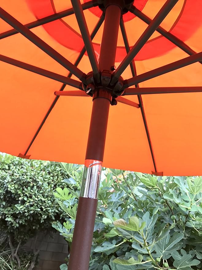 BELLRINO DECOR Replacement STRONG & THICK Umbrella Canopy for 9ft 6 Ribs (Canopy Only) (TANGO ORANGE)